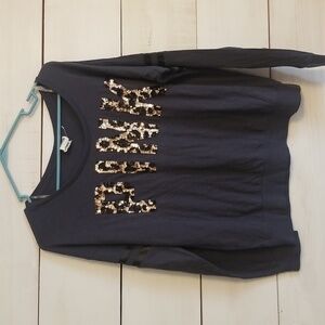 PINK Victoria's Secret Sequin Logo Sweatshirt - Dark Gray